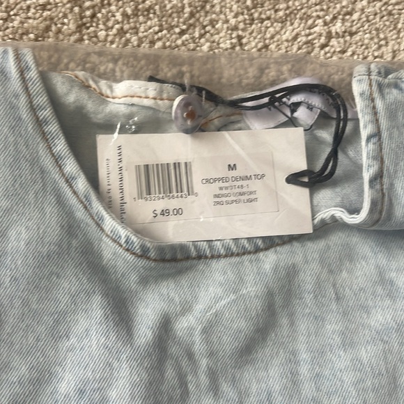 0307 - WEWOREWHAT Cropped Denim Top $49 - Picture 8 of 8
